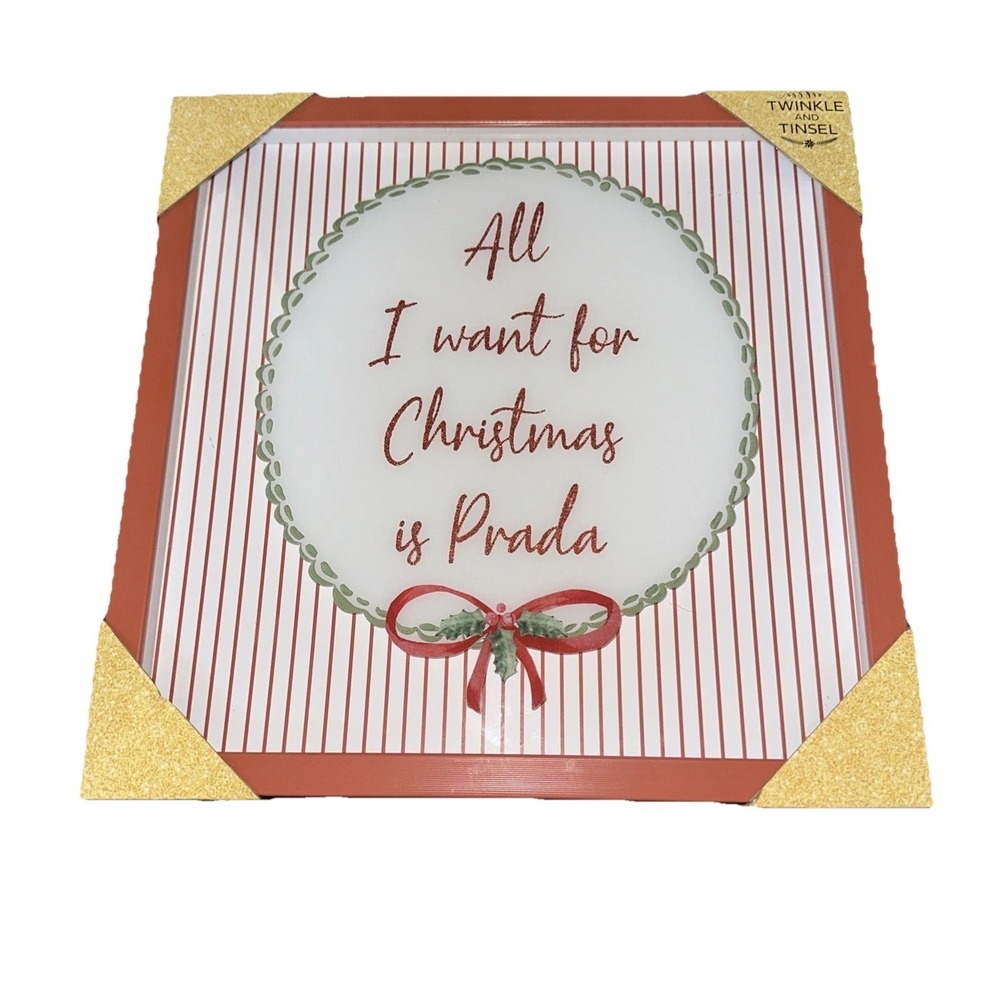 All I Want For Christmas Is Prada Fashionista Shopper‎ 15x15in Gashionist